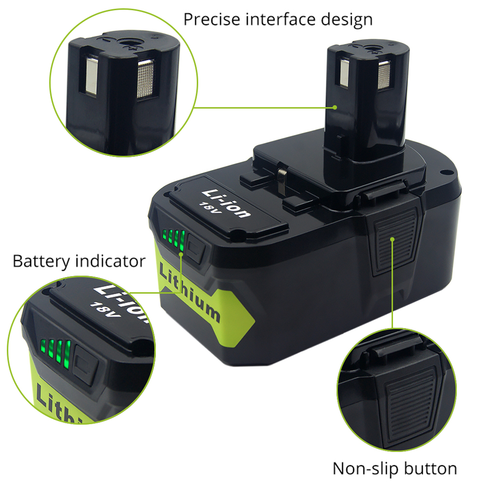 RB18L50 RB18L40 18 V 8,0 Ah/6,0 Ah/2,5 Ah Li-Ionen-Akku für Ryobi ONE+ BPL1820 P108 P109 P106 P105 P104 P103 RB18L60