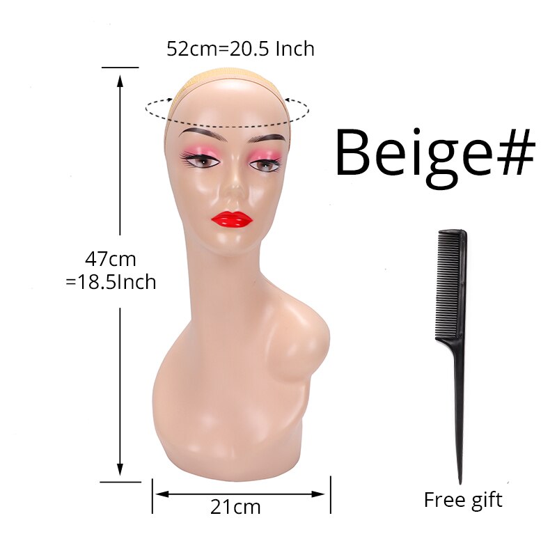 Plussign Schaufensterpuppen Schmuck Stehen Mannequin Kopf Für Perücke Machen Männchen Modell, Der Styling Praxis Friseur Hütte: Beige