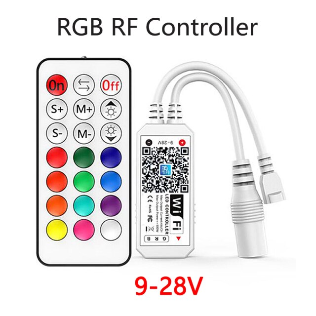 DC5V 12V 24V RGB Tape 5050 Led Wifi Controller Bluetooth WiFi LED Controller led strip IR Remote Control Alexa Google Magic Home