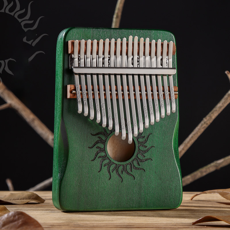 Hluru Kalimba 17 21 teclas Kalimba Piano de dedo madera maciza de arce Kalimba pulgar Piano teclado instrumento Musical Mbira para principiantes: Negro