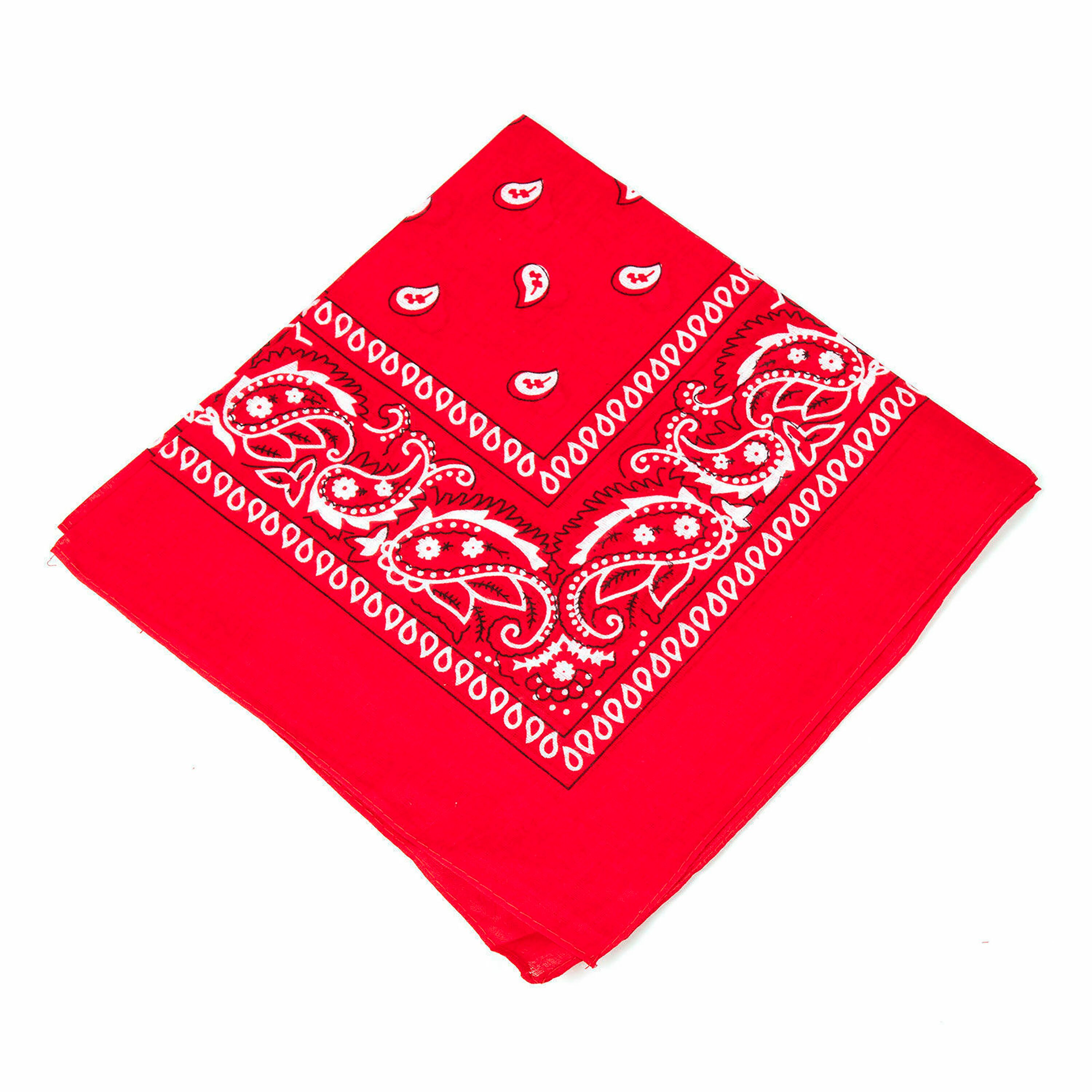 Bandana för huvudet eller dekoration paisley band hår halsduk hals slips slips dekorativ scarf diy: Röd