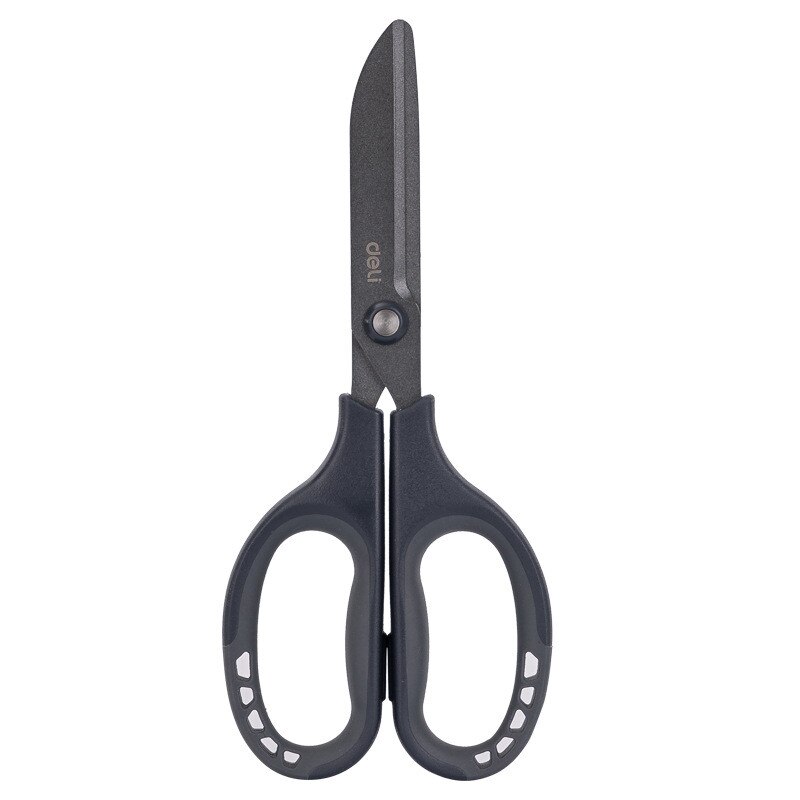 Teflon stainless steel scissors, honeycomb soft glue, anti stick and rust, office and home scissors, solid and durable alloy: grey
