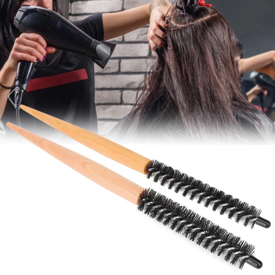 Cepillo redondo pequeño de 16/20mm, peine de peinado de pelo corto, cepillo de nailon para rizar el cabello, maquillaje, herramienta de peluquería