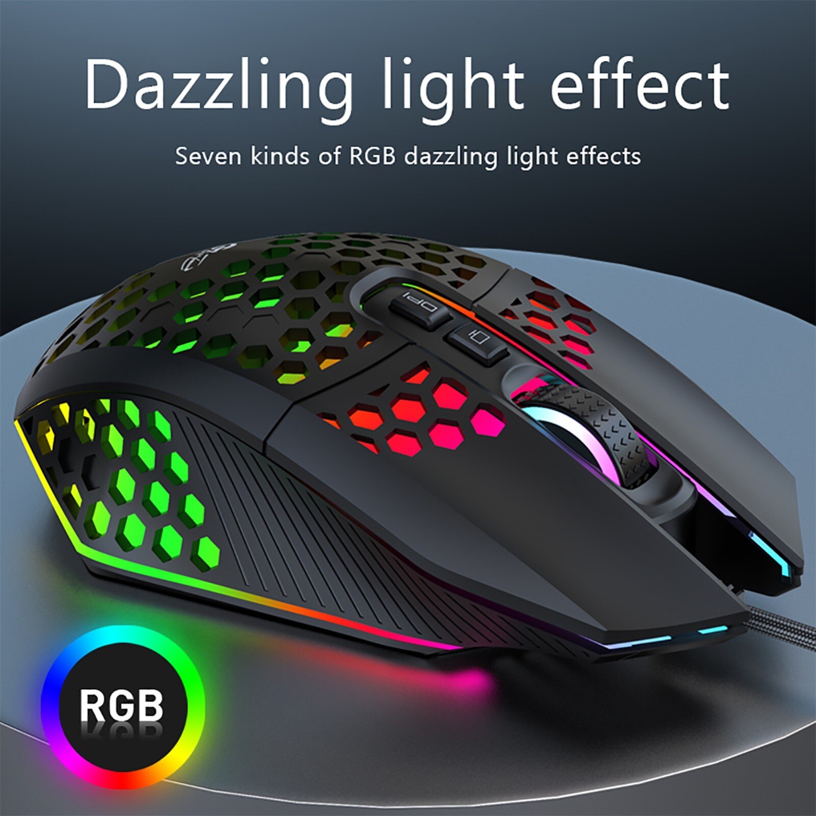 High-performance Gaming Mouse Computer Wired Colorful RGB Comfortable Luminous Mice 7 Keys 8000 DPI Mouse Ergonomically