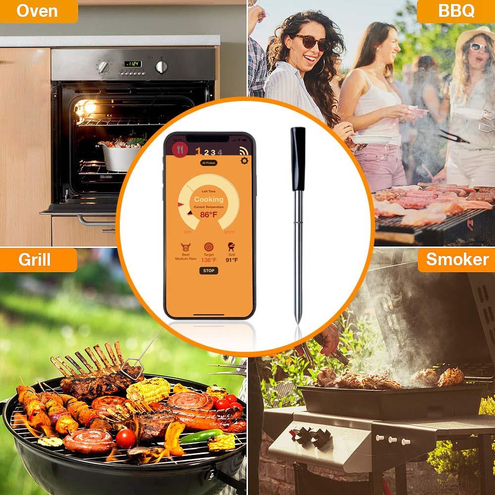 Plastic Economische Bluetooth Vlees Thermometer Draadloze Vlees Thermometer Sensor Koken Draagbare Voedsel Thermometer