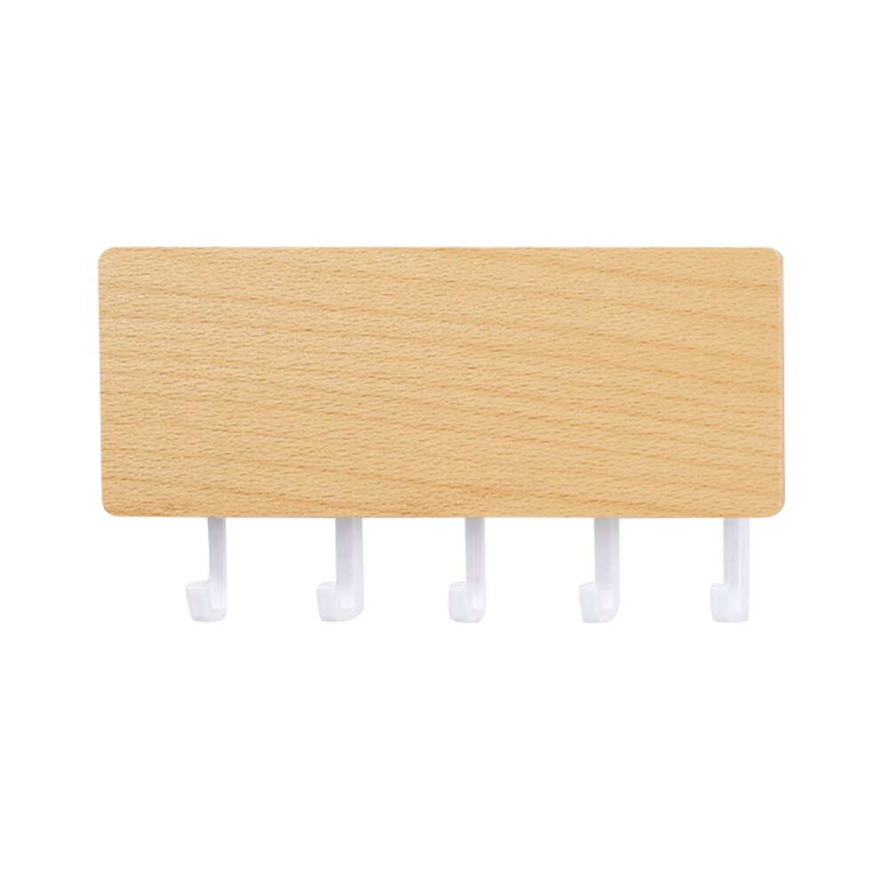 Colgador de llaves decorativo Simple pequeño gancho de pared ahorro de espacio fácil de instalar estante de almacenamiento trasero de puerta de madera