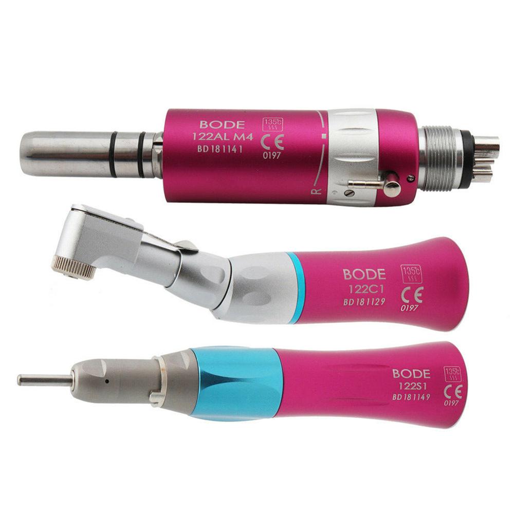 Pièce à main dentaire à basse vitesse couleur nez droit contre-Angle moteur pneumatique Turbine à Air BODE 2 trous/4 trous B2/M4 rose/bleu/noir: low kit M4 PK