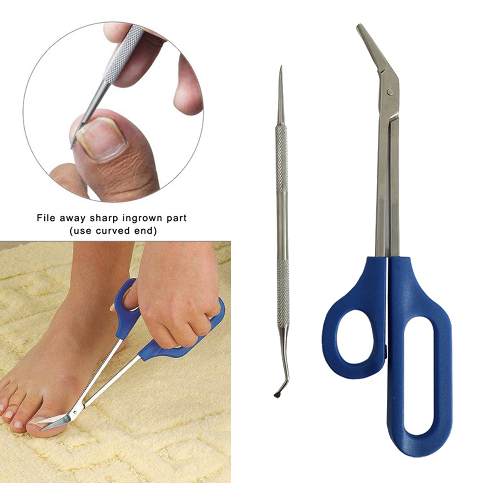 Long Handle Toenail Scissors Pedicure for Seniors Humanized Easy Use