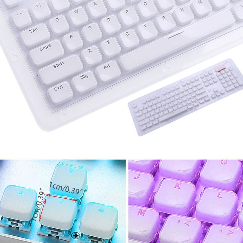 Low Profile Keycap Set for cherry MX Backlit Mechanical Keyboard Crystal Edge 62KA