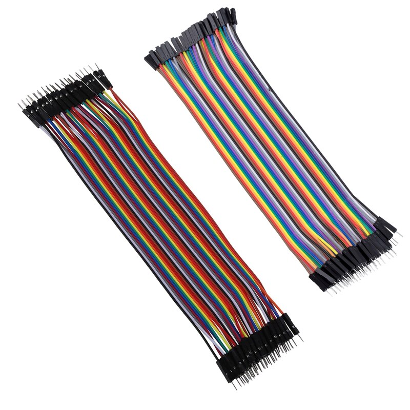 80 Stuk Set: 40 Pcs 1 Pin Man-vrouw Jumper Kabel 20 Cm Lange + 40 Pcs 20 Cm 2.54Mm Mannelijke naar Male Breadboard Jumper Wire Kabel: Default Title