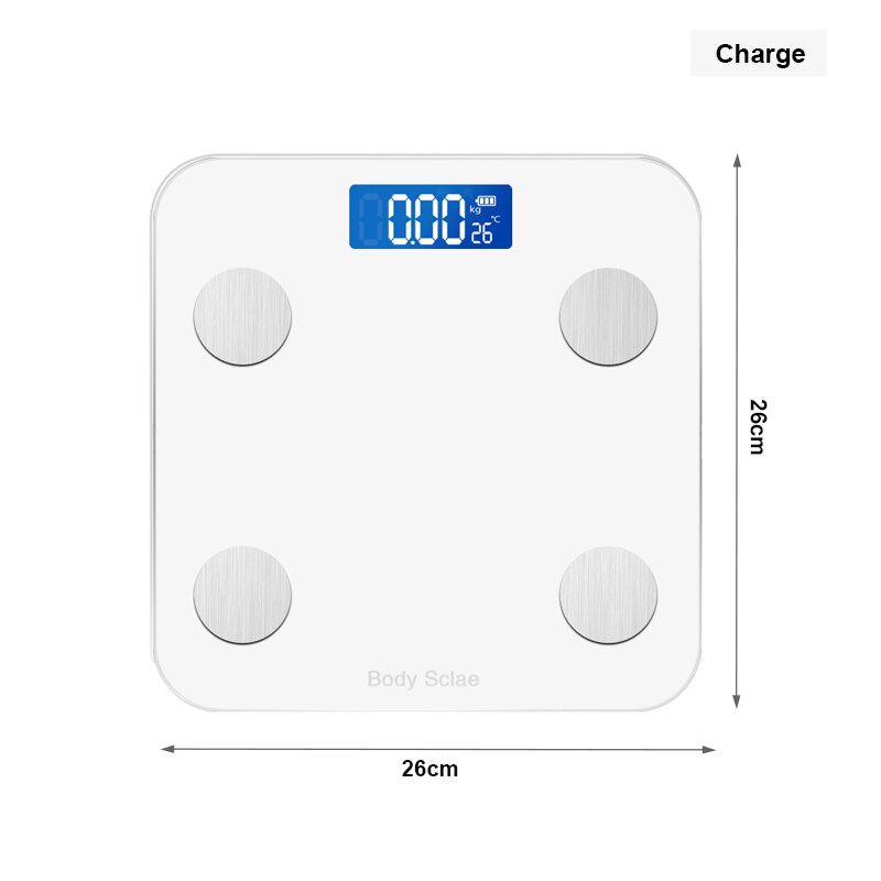 Balance de graisse corporelle Bluetooth, analyseur de Composition imc avec application pour Smartphone: white usb