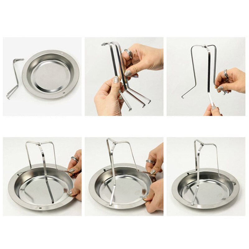 Draagbare Rvs Grillen Houder Rack Kip Koffiebrander Met Schotel Tin Non-stick Bakpan Barbecue Rack BBQ Koken gereedschap