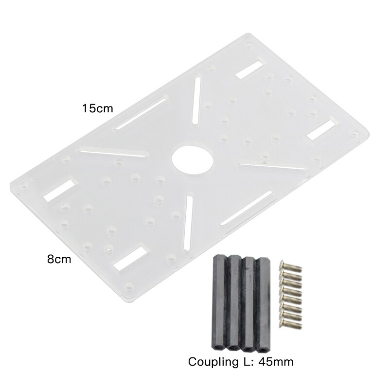 Self-Balancing Two-Drive 2wd DIY Robot Kit Car Chassis Frame Acrylic Aluminum Plate Free Couplings