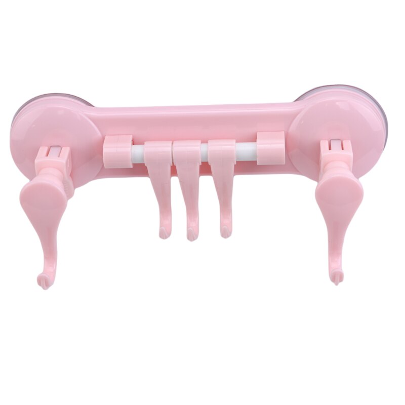 Zuignap Krachtige Handdoekenrek Vacuüm Combinatie Naadloze Keuken En Badkamer Multifunctionele Plastic Rij Hanger: pink