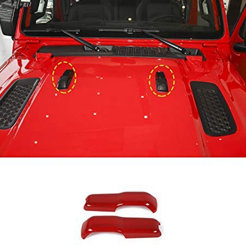 Abs bil motor hætte hængsel dækning dekoration dækning klistermærker udvendigt tilbehør til jeep wrangler jl up (rød)
