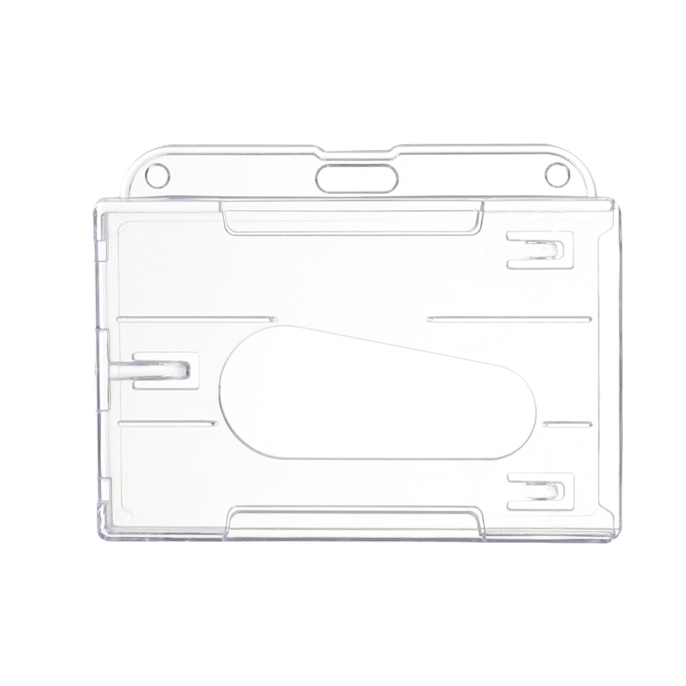 Double Sided Multi-use Hard Plastic Badge Work ID Card Holder Protector Cover Case ID Card Holder Name Card Office School: A
