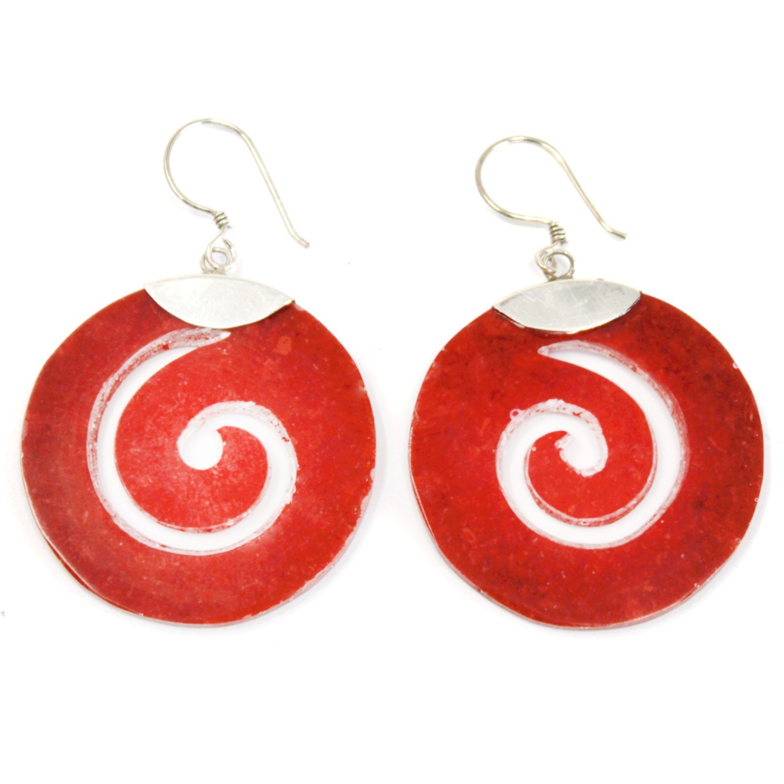 Boucles d'oreilles argent et choral-dépaysement