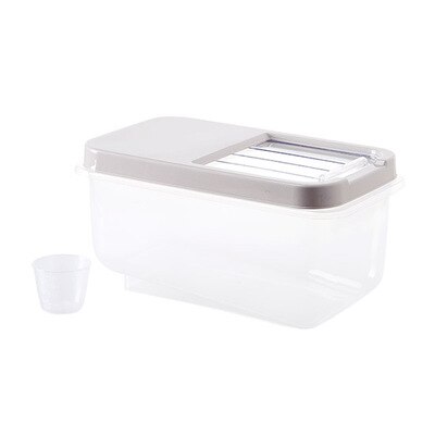 Grote keuken doorzichtige deksel opbergdoos houder graan voedsel rijst bonen organizer doos bloem ontbijtgranen snoep snacks afsluitbare container dozen: Grijs