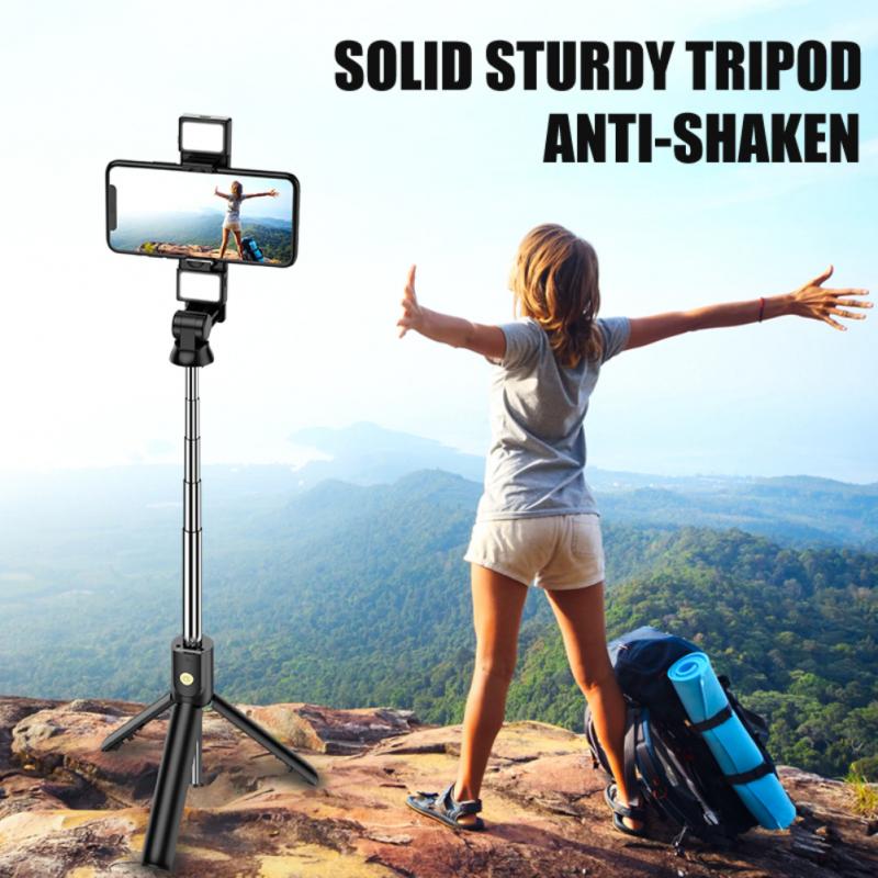 Portable Monopod Bluetooth Selfie Stick Tripod With Ring Light Selfie Beauty Portrait Fill Lighting For Phone Xiaomi Huawei