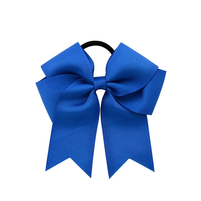 4.5 Inch Girls Cute Solid Cheerleading Bow Women Elastic Hair Bands Ribbon Rope Ponytail Holder Hair Ties Kids Hair Accessories: 6 Royalblue