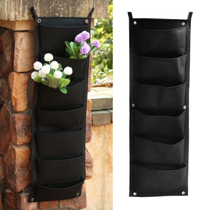 Vertical Hanging Garden Planter with 6 Pockets Waterproof Wall Mount Flower Pot K0AB