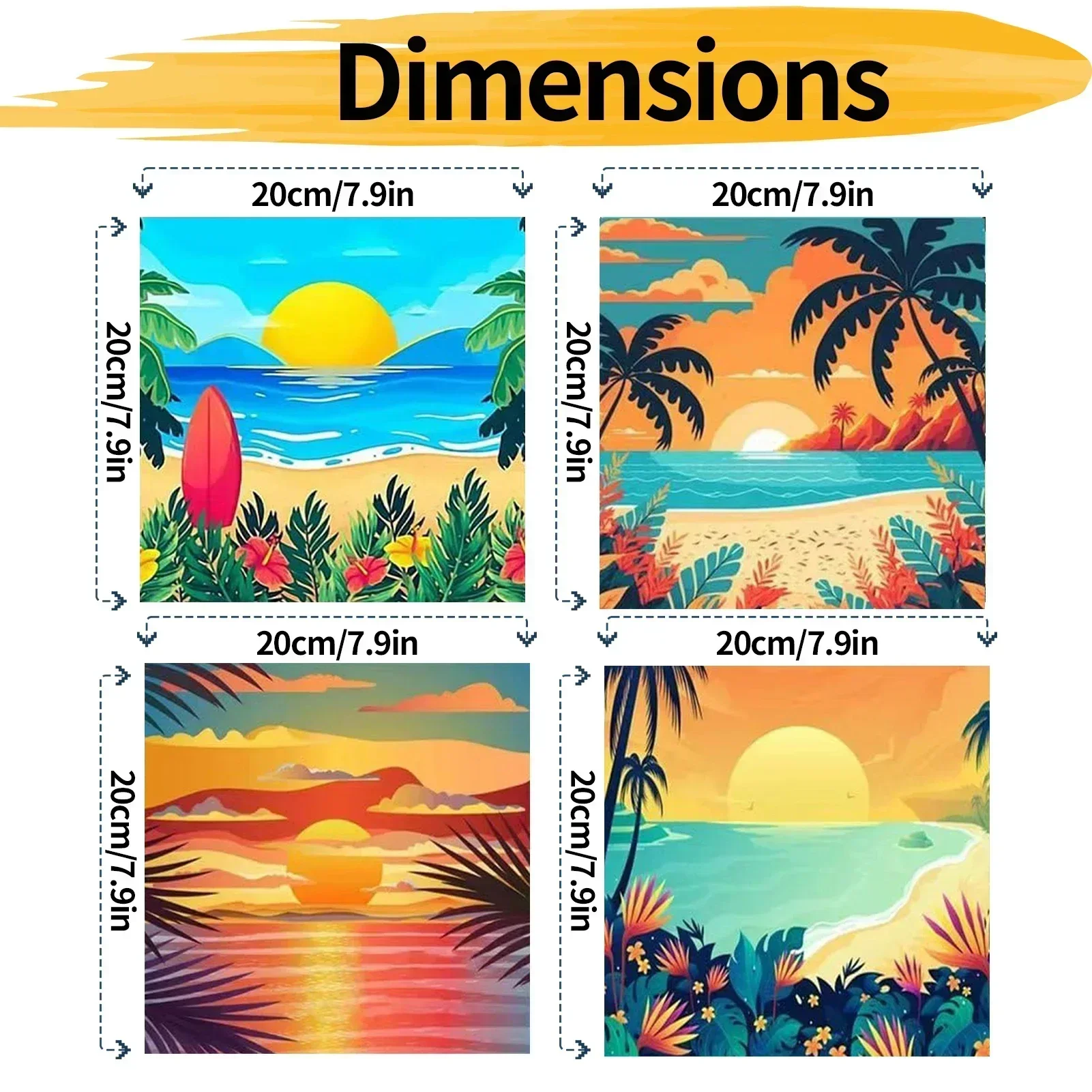4 Pack DIY Paint By Numbers Kit for Adults Seaside... – Grandado
