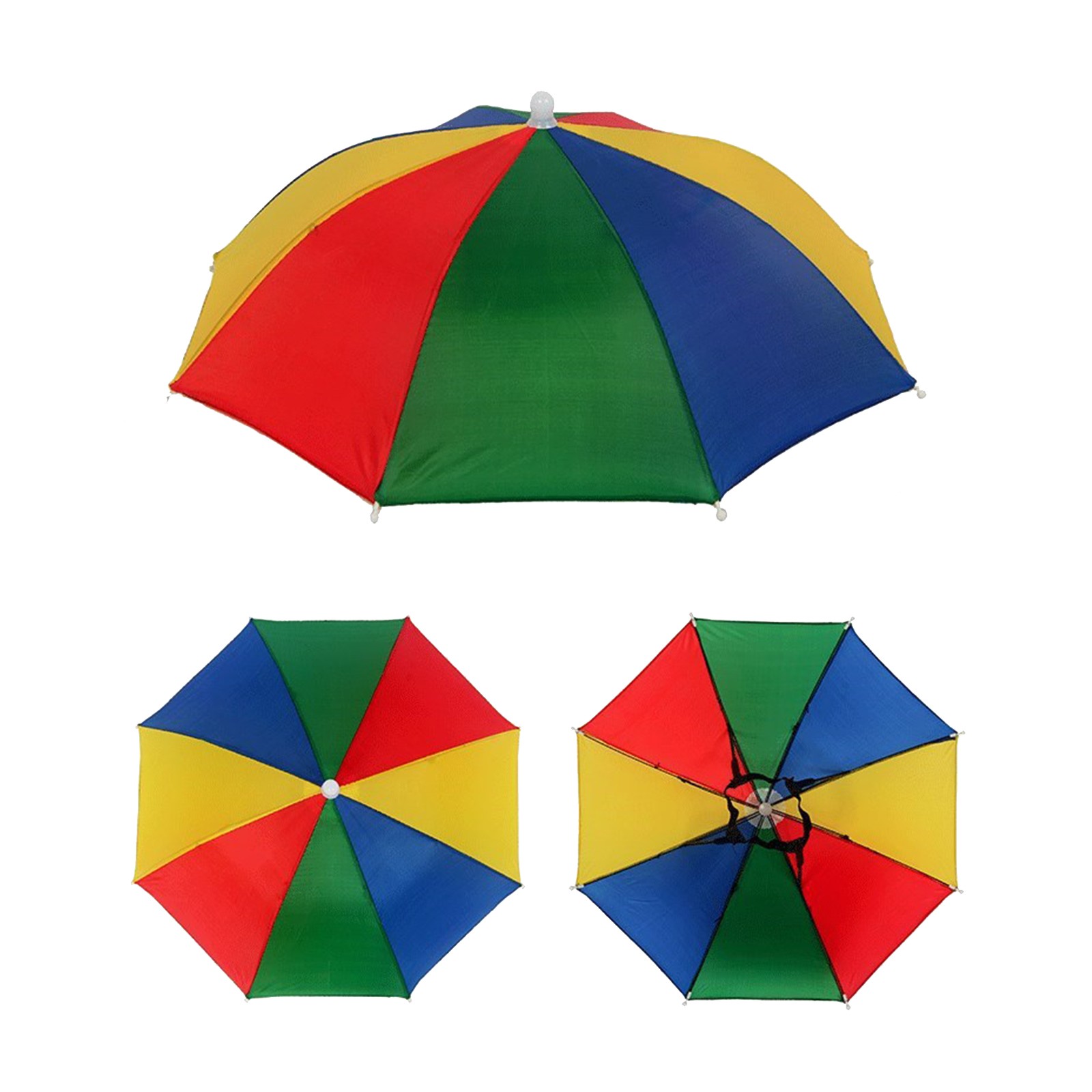 Paraguas soleado plegable para exteriores para niños, sombrero de paraguas plegable, protección solar, protección contra la lluvia, accesorios para sombrero de pesca: Default Title