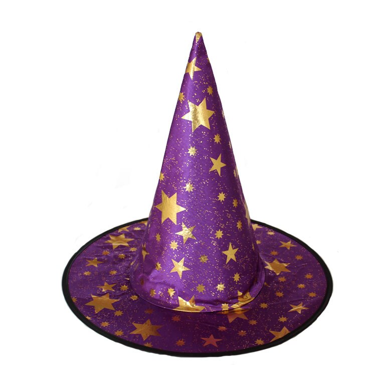 Kobiety mężczyźni 5-gwiazda czarownica kapelusze dla dorosłych Halloween kostium czapki imprezowe magów, kapelusz, czapka, maskarada wstążka czarodziej kapelusz czapka