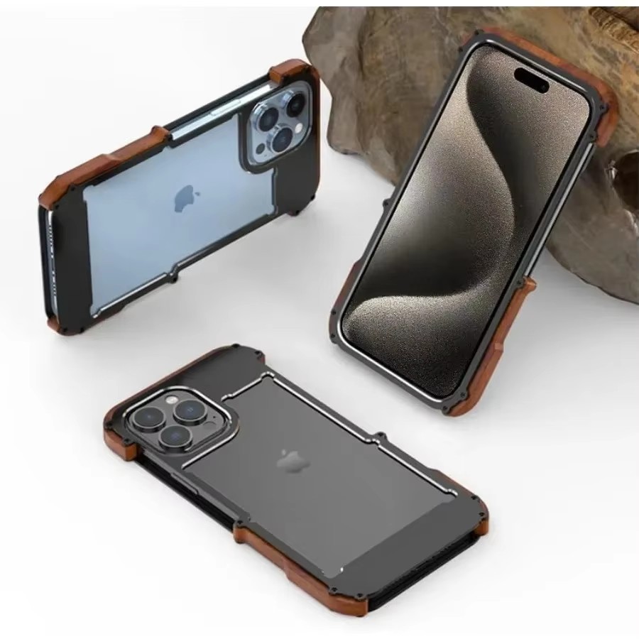 Coque Cadre Aluminium Antichoc Pour IPhone 15/16/17 Pro Et Pro Max, Pare-chocs, Multifonction