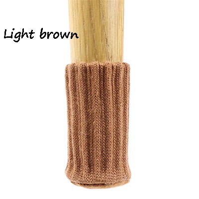 4 Stks/set Anti Slip Meubels Benen Mat Voor Stoel Sokken Bumper Demper Tafel Voeten Tapijt Caps Viltjes Breien Protector: Light brown