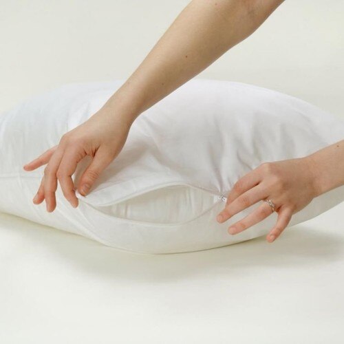Funda protectora de algodón con cremallera, suave, 10 Uds., almohadilla blanca, 100