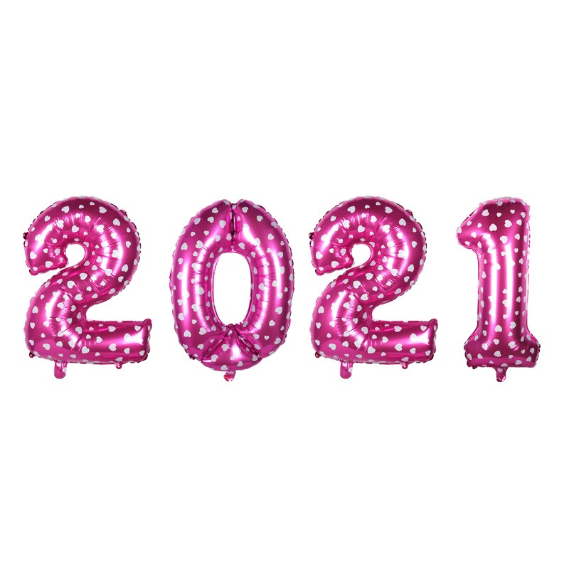 4pcs/lot 16inch Number Foil Balloons Happy Year Merry Christmas Decor Home Year Party Celebration Supplies: Heart Pink