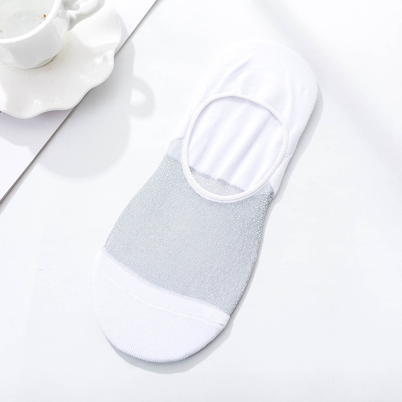 rainbow stripe Transparent Silk Socks Women Ultra-thin spring summer socks style Japan Glass fiber Invisible socks: 9