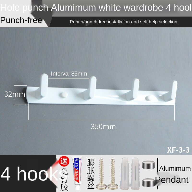Perchero nórdico para baño, puerta de vestidor, armario trasero, puerta de entrada, colgador de pared: XF-3-3