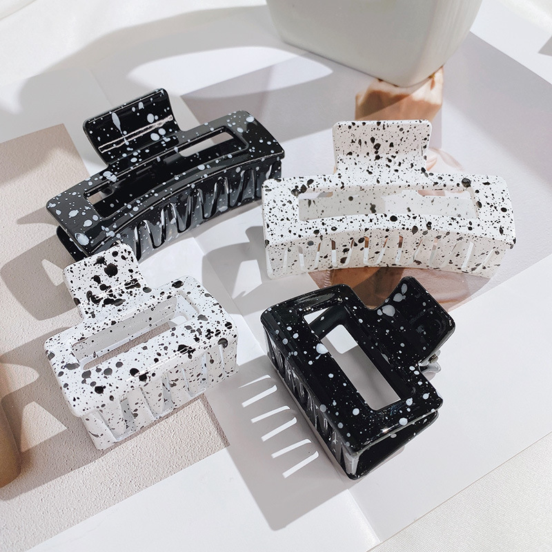 Mode Klauw Clip Vrouwen Haar Clips Eenvoud Zwart Wit Splash Inkt Haar Klauw Meisjes Haarspeld Haar Haarspeldjes Haaraccessoires