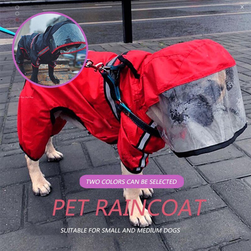 Pet Dog Raincoat Waterproof Detachable Rain Jacket Dogs Water Resistant Clothes for Dogs Patterns Pet Coat for Rainy Day