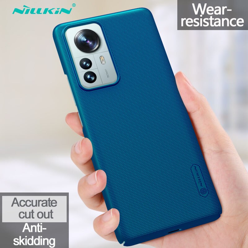 NILLKIN Für Xiaomi Mi 12 Pro Fall Super Frosted Schild Luxuly PC Harte Rückseitige Abdeckung Für Xiaomi Mi 12 12X mi12 Telefon Schutzhülle: For Xiaomi 12 / Peacock blue