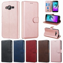 Etui til samsung galaxy  j3 j5 cover covers flip luksus læder vintage magnetiske pung telefontasker til galaxy  j330 j530 coque