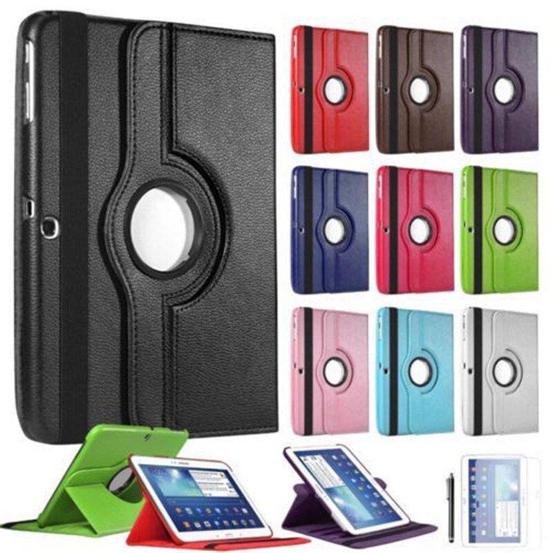 For Samsung Galaxy Tab 3 10.1 inch P5200 P5220 P5210 SM-P5200 Tab3 10.1" Tablet Case 360 Rotating Stand Flip Leather Cover