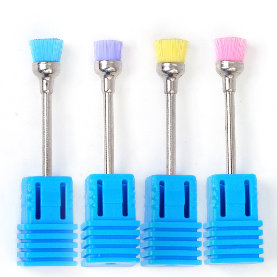 1 Uds. Cepillo de limpieza de uñas broca para manicura eléctrica herramientas de pulido artístico de uñas de Color aleatorio broca de uñas BENJ102