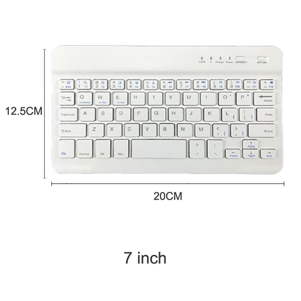 Mini składana klawiatura Bluetooth bezprzewodowa przenośna uniwersalna składana klawiatura z touchpadem dla Windows Android IOS Tablet iPad: 7 inch white