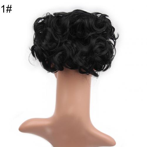 Scrunchie Wrap Messy Short Ponytail Extension Curly Wave Clip Hair Bun Chignon: C1