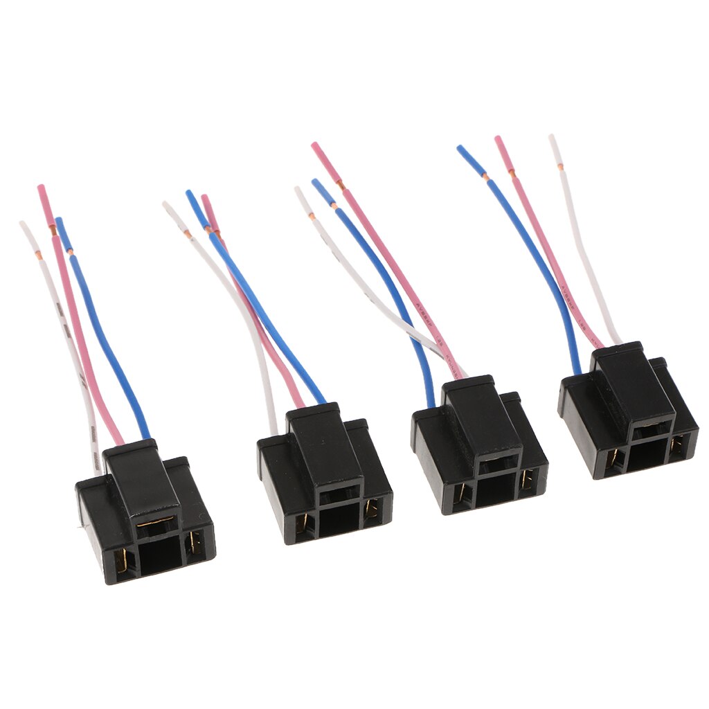 4 conectores de adaptador de chicote de fios de fio soquete fêmea do farol do soquete 4 h4 led