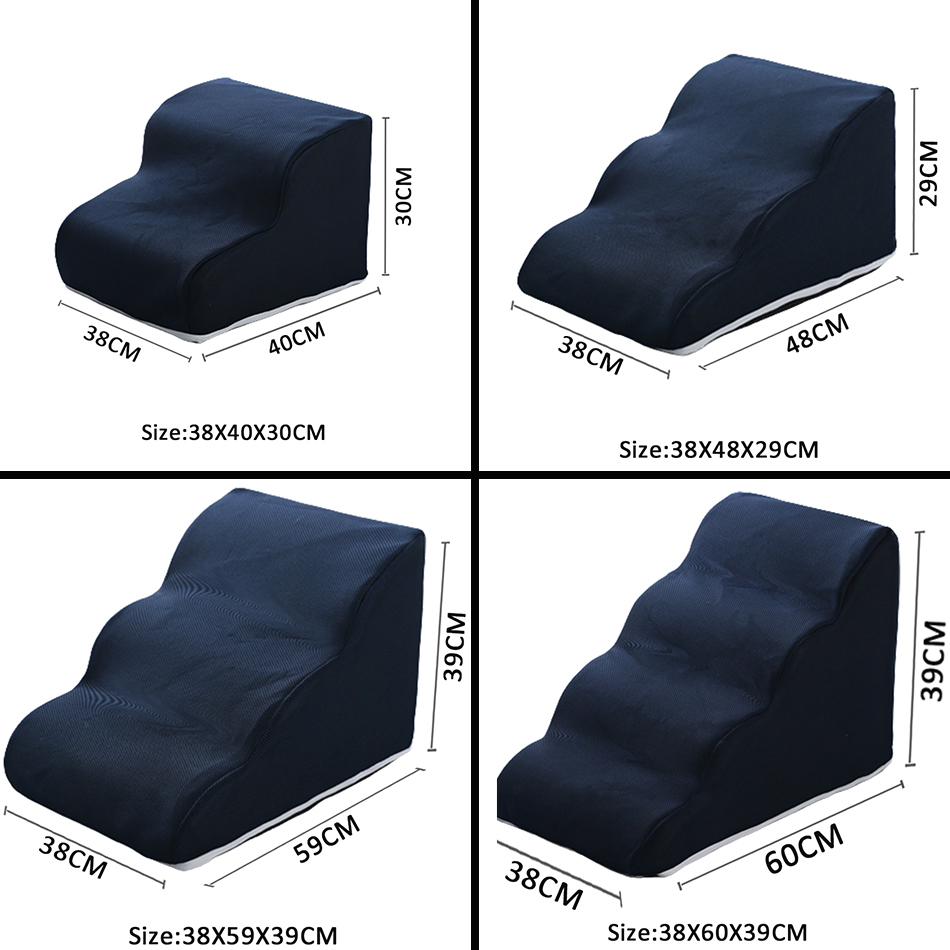 Rampe for hund kjæledyrstige 2 3 4 trinn trapper katt hunderampe sovesofa hundestige sklisikker avtakbar kjæledyrutstyr leker rampe: S / Lysegrønn