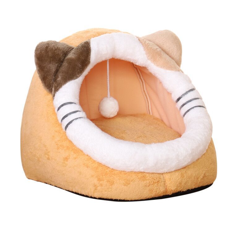 Pliable chat lit pour animaux de compagnie pour petit moyen chien doux nid chenil chaton lit maison sac de couchage animaux de compagnie hiver confortable maison Cave: Cat / 48x48x40cm
