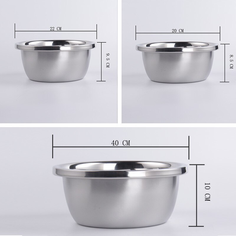Stainless steel egg-beating basin thickened broadside egg-beating basin multifunctional salad basin 20 - 24 cm