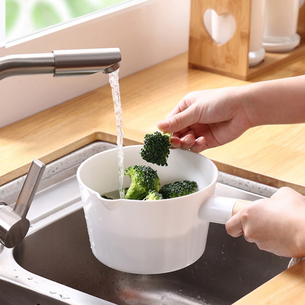 2pcs Water Ladle Wooden Long Handle Water Scoop for Home Kitchen