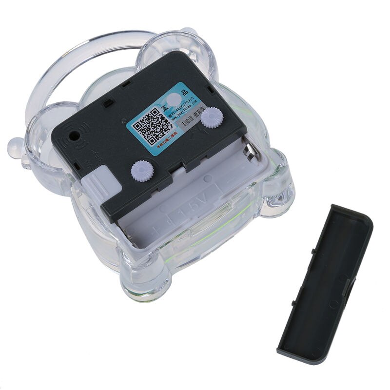 Small Crystal Plastic Desk Bell Alarm Clock with Light