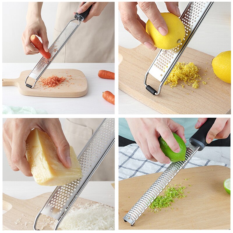 Mill Cheese Grater Stainless Steel Lemon Zester Citrus Ginger Garlic Grater Long Handle Vegetables Kitchen Tool Manual Slicer