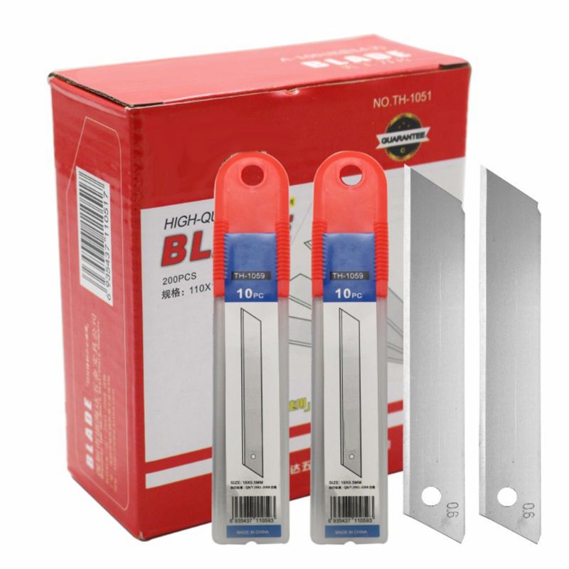 10 Pcs Utility Knife Refill Blade Carbon Steel Replaceable Cutting Blades Replacement No Creases Office Supplies